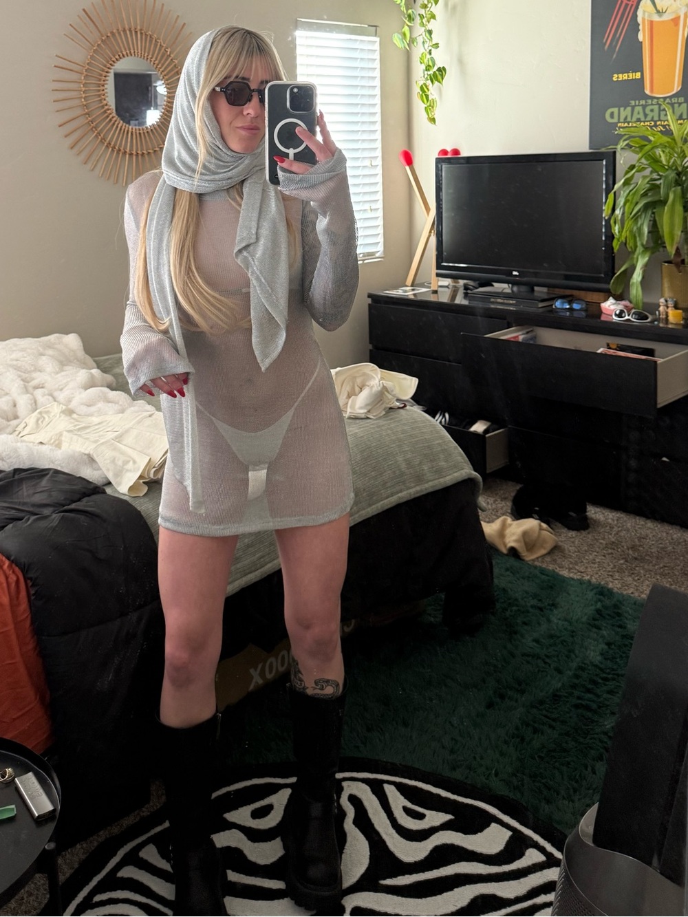 TEMPO METALLIC KNIT MINI DRESS